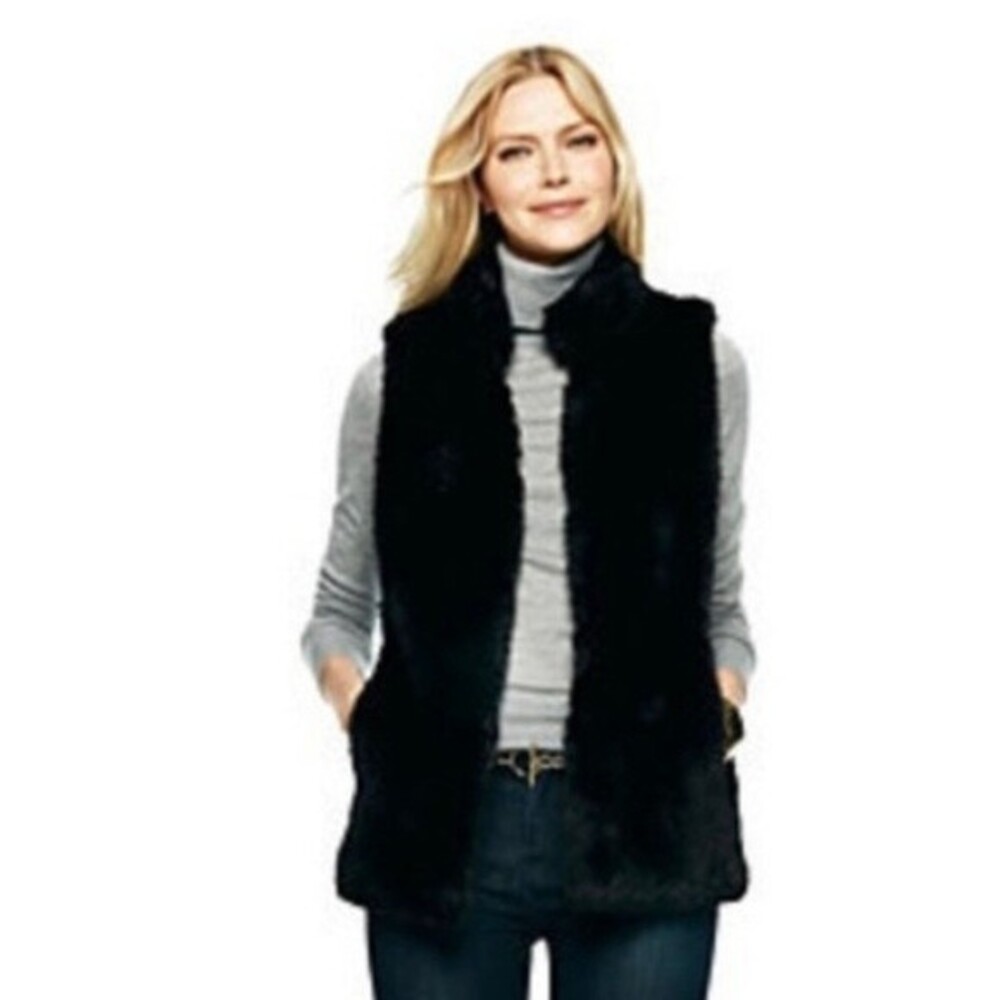 C. Wonder black faux fur vest